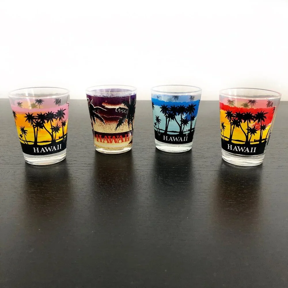 Set of 4 Shot Glasses from HAWAII